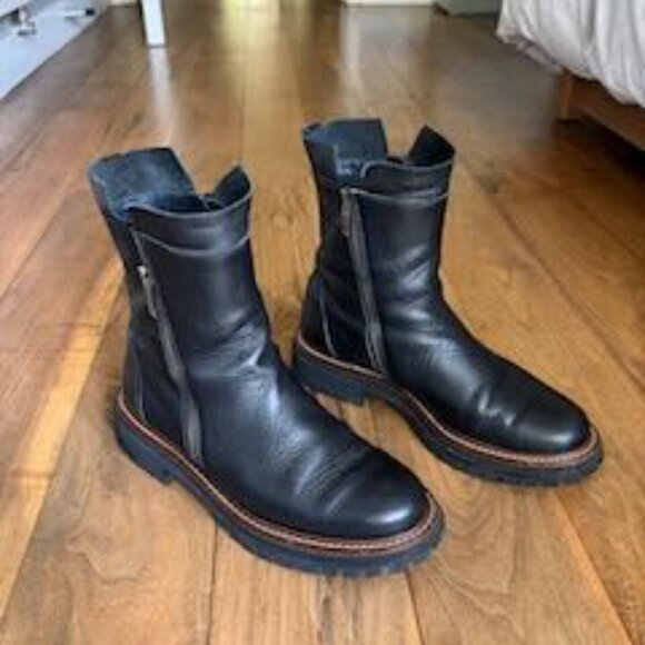 Paul Green Justine Black Leather Ankle Boots Size 8 - Picture 4 of 5